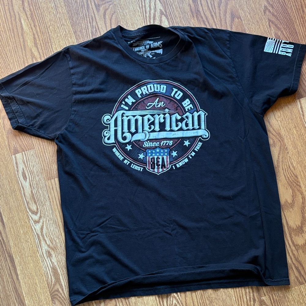 Proud to be an American Black Graphic T-Shirt